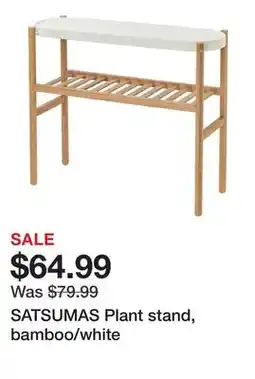 Ikea SATSUMAS Plant stand, bamboo/white offer