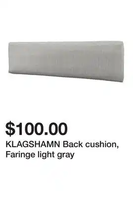 Ikea KLAGSHAMN Back cushion, Faringe light gray offer