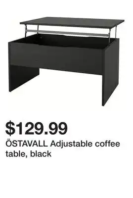 Ikea ÖSTAVALL Adjustable coffee table, black offer