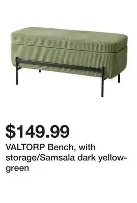 Ikea VALTORP Bench, with storage/Samsala dark yellow-green offer