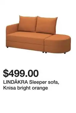 Ikea LINDÅKRA Sleeper sofa, Knisa bright orange offer