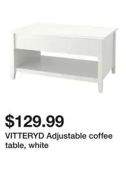 Ikea VITTERYD Adjustable coffee table, white offer