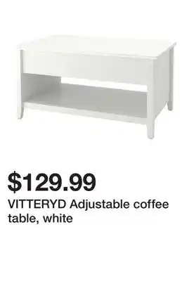 Ikea VITTERYD Adjustable coffee table, white offer