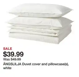 Ikea ÄNGSLILJA Duvet cover and pillowcase(s), white offer