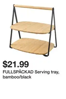 Ikea FULLSPÄCKAD Serving tray, bamboo/black offer