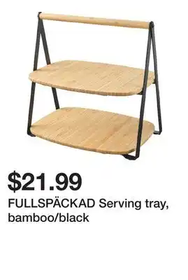 Ikea FULLSPÄCKAD Serving tray, bamboo/black offer