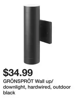 Ikea GRÖNSPRÖT Wall up/downlight, hardwired, outdoor black offer