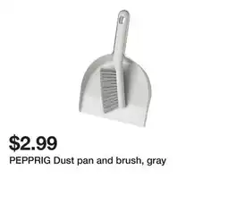 Ikea PEPPRIG Dust pan and brush, gray offer