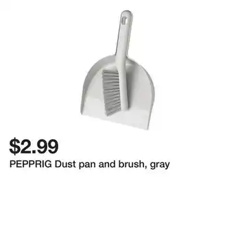 Ikea PEPPRIG Dust pan and brush, gray offer