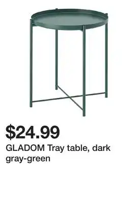 Ikea GLADOM Tray table, dark gray-green offer