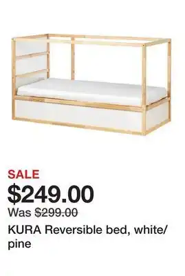 Ikea KURA Reversible bed, white/pine offer