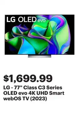 Best Buy LG - 77 Class C3 Series OLED evo 4K UHD Smart webOS TV (2023) offer