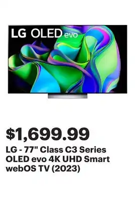 Best Buy LG - 77 Class C3 Series OLED evo 4K UHD Smart webOS TV (2023) offer