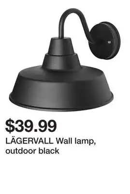 Ikea LÄGERVALL Wall lamp, outdoor black offer