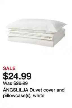 Ikea ÄNGSLILJA Duvet cover and pillowcase(s), white offer