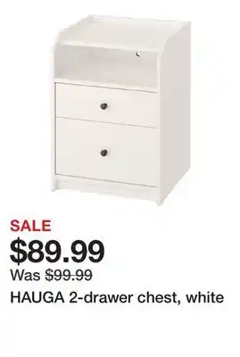 Ikea HAUGA 2-drawer chest, white offer