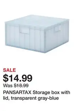 Ikea PANSARTAX Storage box with lid, transparent gray-blue offer