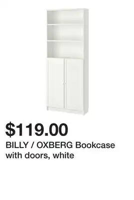 Ikea BILLY / OXBERG Bookcase with doors, white offer