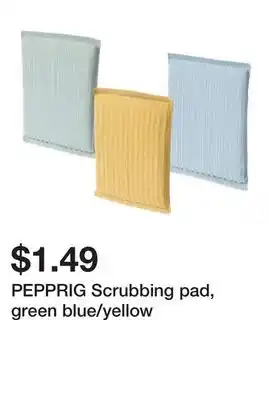 Ikea PEPPRIG Scrubbing pad, green blue/yellow offer