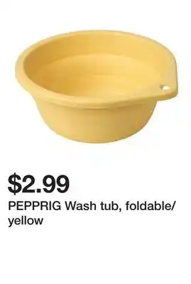 Ikea PEPPRIG Wash tub, foldable/yellow offer