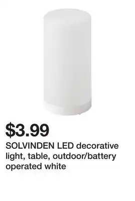 Ikea SOLVINDEN LED decorative light, table, outdoor/battery operated white offer