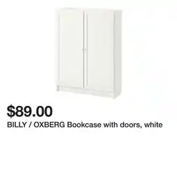 Ikea BILLY / OXBERG Bookcase with doors, white offer