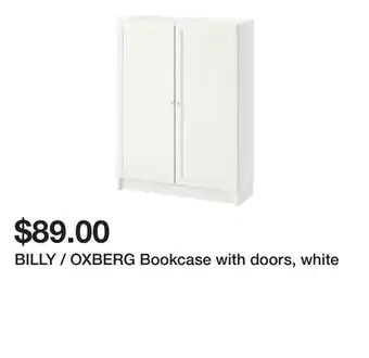 Ikea BILLY / OXBERG Bookcase with doors, white offer