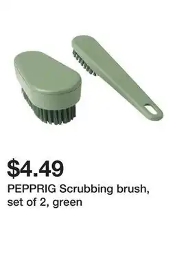 Ikea PEPPRIG Scrubbing brush, set of 2, green offer