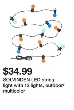 Ikea SOLVINDEN LED string light with 12 lights, outdoor/multicolor offer