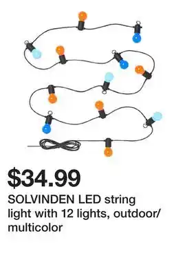 Ikea SOLVINDEN LED string light with 12 lights, outdoor/multicolor offer