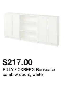 Ikea BILLY / OXBERG Bookcase comb w doors, white offer