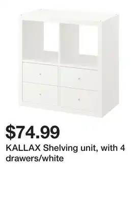 Ikea KALLAX Shelving unit, with 4 drawers/white offer