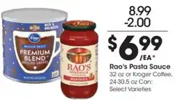 Kroger Rao's Pasta Sauce or Kroger Coffee offer