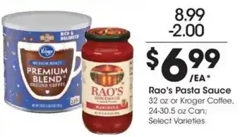 Kroger Rao's Pasta Sauce or Kroger Coffee offer