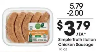 Kroger Simple Truth Italian Chicken Sausage offer