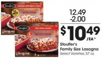 Kroger Stouffer's Family Size Lasagna offer