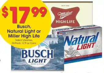 Kroger Busch and Natural Light or Miller High Life offer