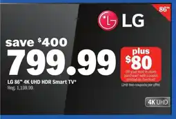 Meijer LG 86" 4K UHD HDR Smart TV offer