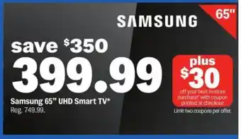 Meijer Samsung 65" UHD Smart TV offer