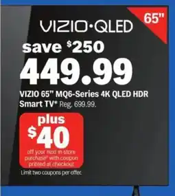 Meijer VIZIO 65" MQ6-Series 4K QLED HDR Smart TV offer