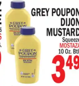 Bravo Supermarkets GREY POUPON DIJON MUSTARD offer