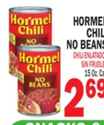 Bravo Supermarkets HORMEL CHILI NO BEANS offer