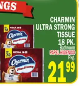 Bravo Supermarkets CHARMIN ULTRA STRONG TISSUE 18 PK offer