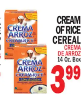 Bravo Supermarkets CREAM OF RICE CEREAL offer