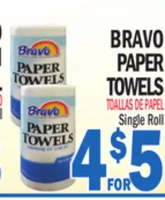 Bravo Supermarkets BRAVO PAPER TOWELS offer