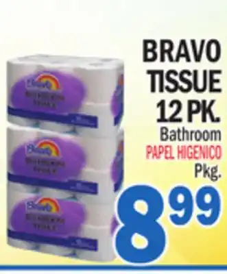 Bravo Supermarkets BRAVO TISSUE 12 PK offer