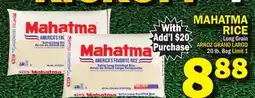 Bravo Supermarkets MAHATMA RICE offer