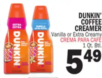 Bravo Supermarkets DUNKIN' COFFEE CREAMER offer