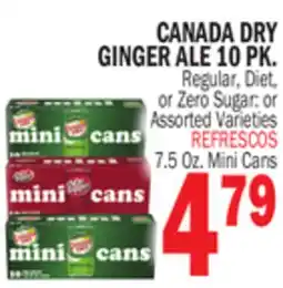 Bravo Supermarkets CANADA DRY GINGER ALE 10 PK offer