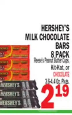 Bravo Supermarkets HERSHEY'S MILK CHOCOLATE BARS offer